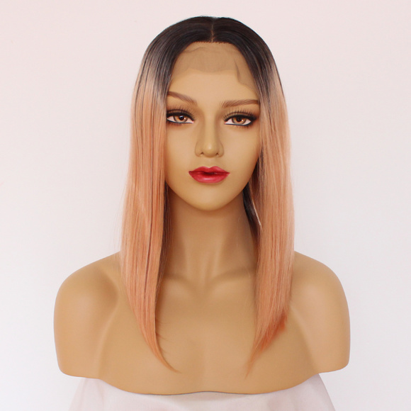 slnwigs Accessories - Ombre Color Straight Bob Wigs Lace Front